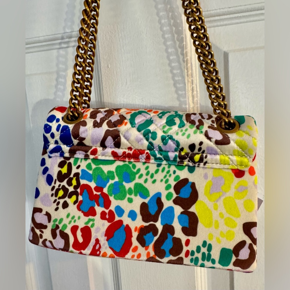 Kurt Geiger London Velvet Mini Brixton Crossbody Bag Quilted Multi-colored NWT - Picture 4 of 12
